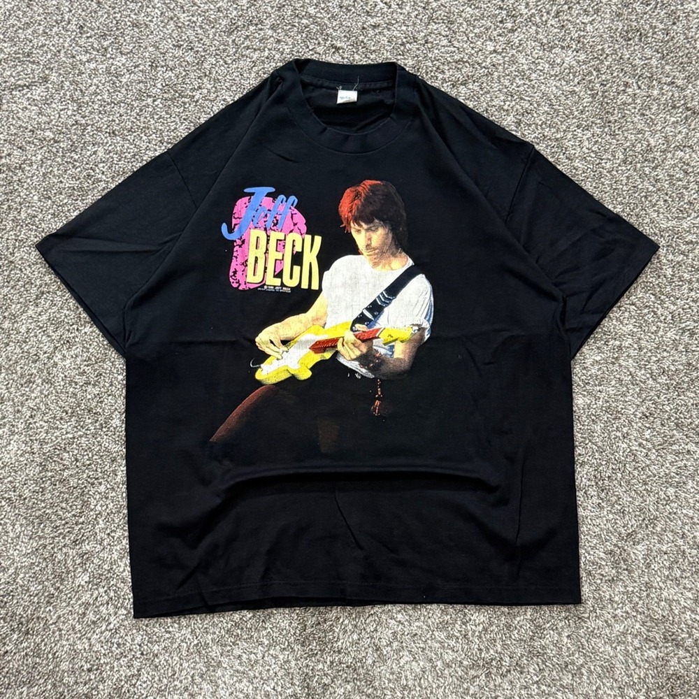 Vintage 1989 Jeff Beck Band Tee Guitar Shop World Tour Mens XL Single Stitch NOS